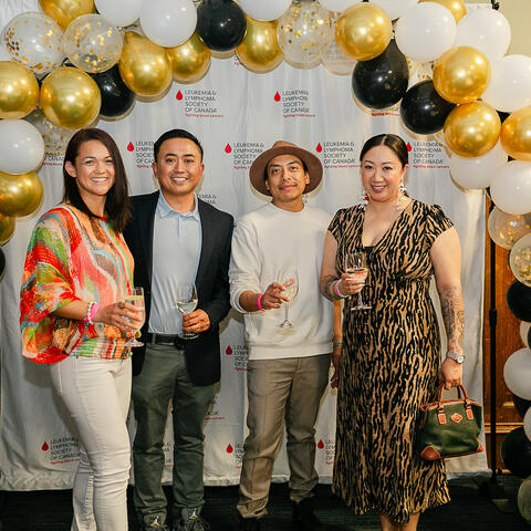 2025 Honoured Hero Nino Maclang is photographed with 3 guests at the 2025 BC Grand Finale, Vancouver Art Gallery.